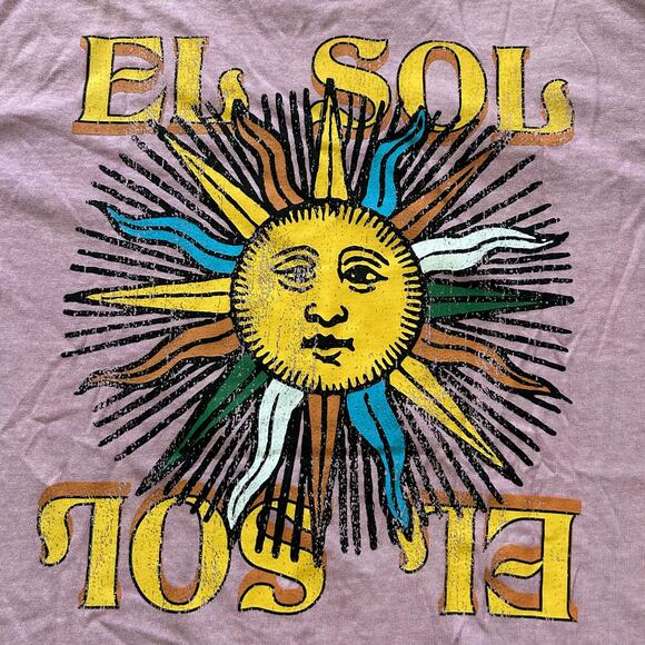 Pac Sun Women's El Sol Graphic Purple Crew Neck Cotton Tee T-Shirt L Large NWOT - Picture 4 of 5